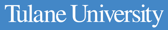 Tulane University word mark in white on a gray background