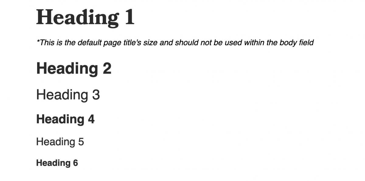 List of all header sizes