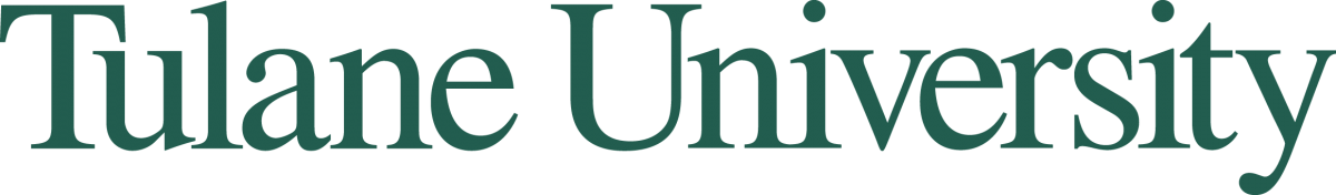 Tulane University word only logo in Tulane Green