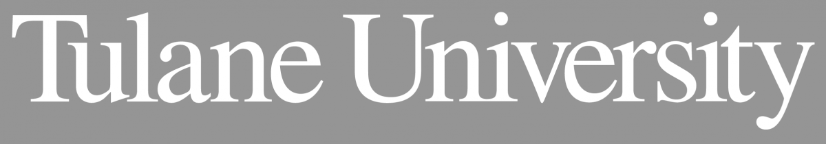 Tulane University word mark in white on a gray background