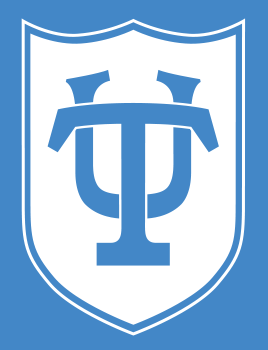 TU shield logo in white on gray background