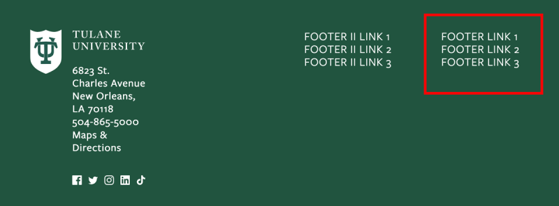 Footer menu in far right column Footer menu in far right column
