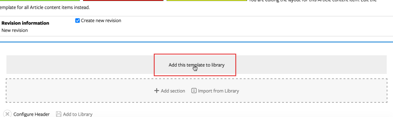 Screenshot of user clicking “Add this Template to Library” at the top of the page