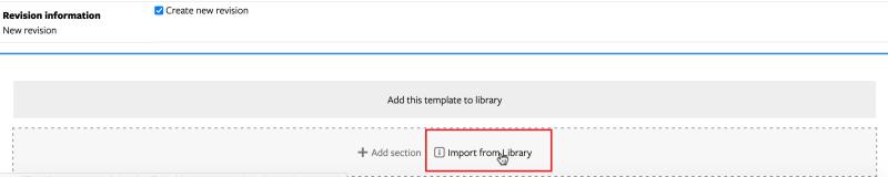 Screenshot of Import from Library in the top section of the page. 