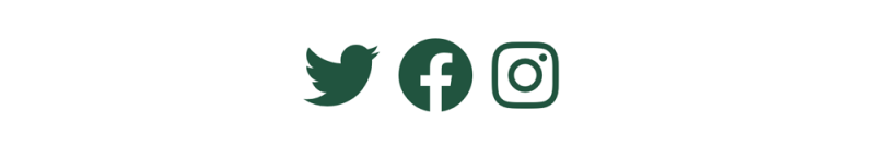 row of 3 green social media icons row of 3 green social media icons
