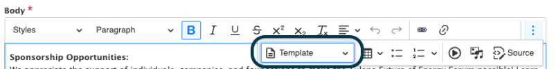 WYSIWYG Templates