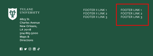 Footer menu in far right column Footer menu in far right column