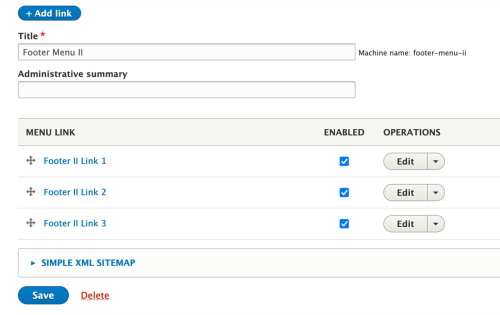 Footer II navigation links Footer II navigation links