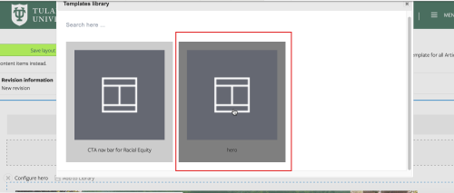 Screenshot of Template Library