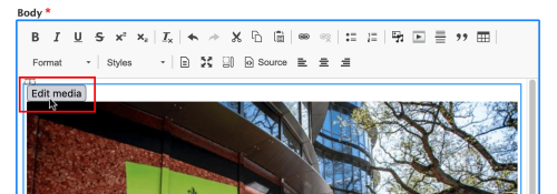 Screenshot of cursor hovering over Edit Media button