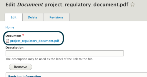 Document link in media library