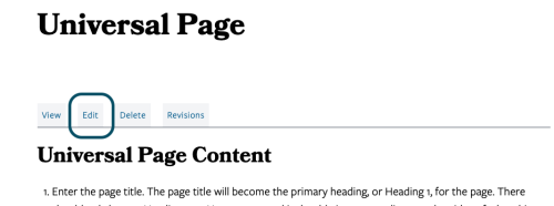 Edit a Universal page