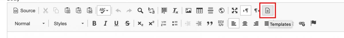 Templates icon on body field toolbar